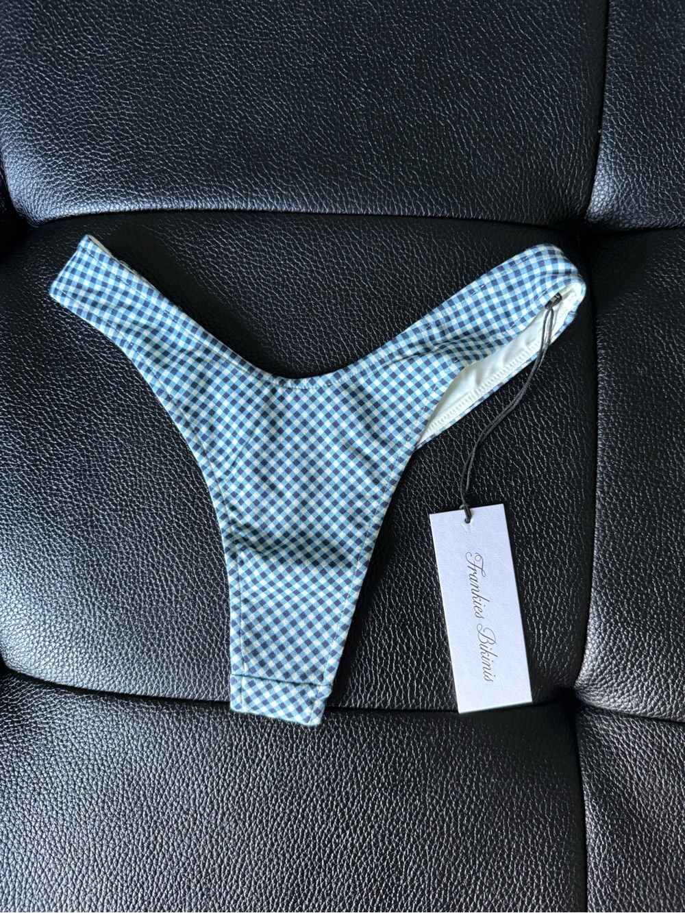Frankie's Bikinis Blue Gingham Bottoms Xs